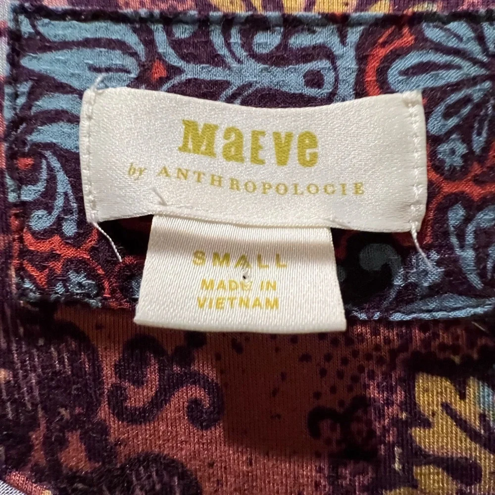 ANTHROPOLOGIE-MAEVE flowy cotton boho top 💜🩷🩵 - Picture 8 of 8